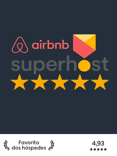 Airbnb Superhost — Favorito dos hóspedes, 4,93 em 5